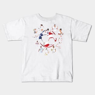 USWNT Heart USA Flag Soccer Ball Kids T-Shirt